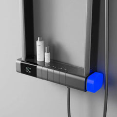 Multi-Function Thermostatic Shower System with Digital Display High Pressure Rotating Showerhead Gun ash Bathroom Shower Set