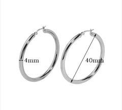 Stainless Steel Large Hollow Circle Earrings