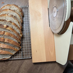 XL-Adjustable Metal Hand Crank Bread Slicer Scale Line Suction Cup Manual Cutter for Even Thickness Slicing Baking Pastry Tools