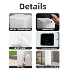 30L Smart Trash Can Automatic Packing Wastebasket Large Capacity Food Waste Disposal Induction Type Home Cleaning Organizer