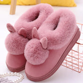 Evshine Winter Plush House Slippers For Women Cute Cartoon Indoor Fuzzy Slides Fur Lined Cotton Shoes Cozy Bedroom Furry Slipper