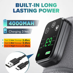 3 in 1 Knee Massager Heated Hot Compress Vibration Shoulder Elbow Pad Massage Brace for Joint Arthritis Pain Relief Support Belt