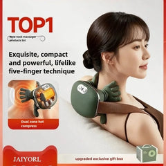 Massage Shawl Type c Charge with Heat Kneading Shoulder and Neck Massager Cervical Simulation Human Hand Portable Massage Neck