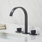 Brushed Gold Double Handle Basin Faucet with Three Holes