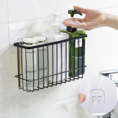 Iron Bathroom Storage Rack - Wall-Mounted Organizer