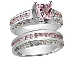 Jubilee Set of 2 Stacking Rings In Pure Crystal Love On Platinum Plating
