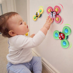 Baby Ring Three Color Sucker Insect Turn Happy Baby Bath Toy