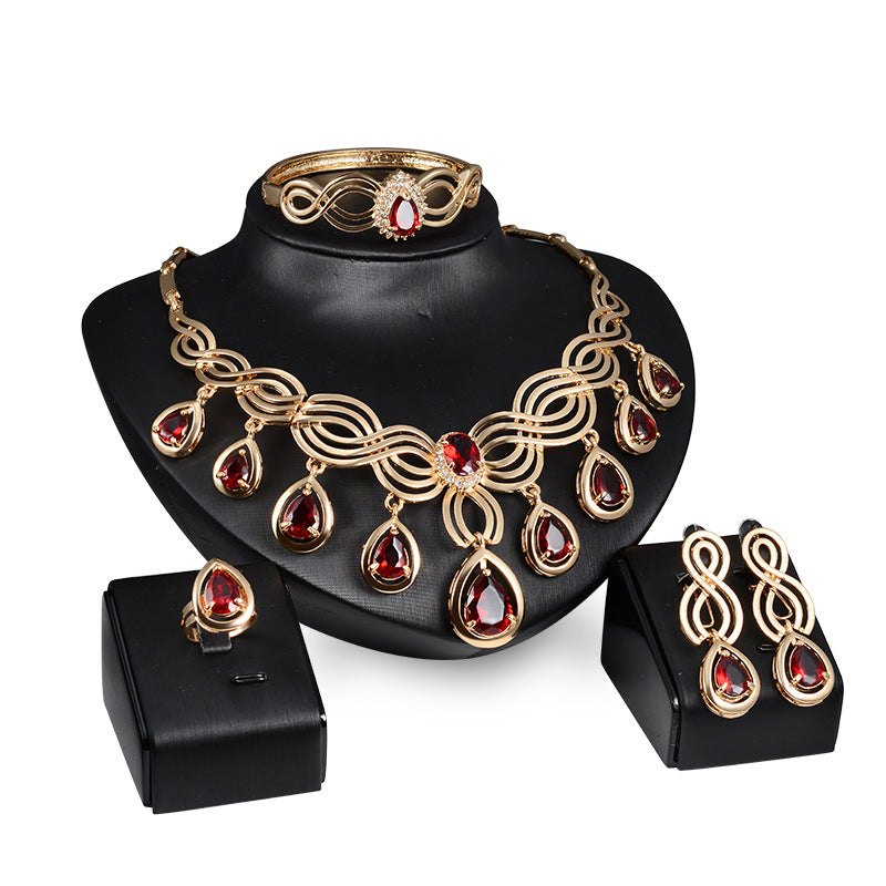 Set Jewelry Fashion Gems Necklace