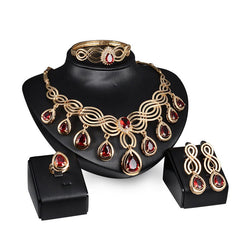 Set Jewelry Fashion Gems Necklace