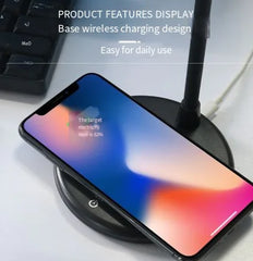 Wireless Charging USB Fan with Light for Students