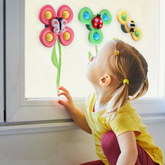 Baby Ring Three Color Sucker Insect Turn Happy Baby Bath Toy