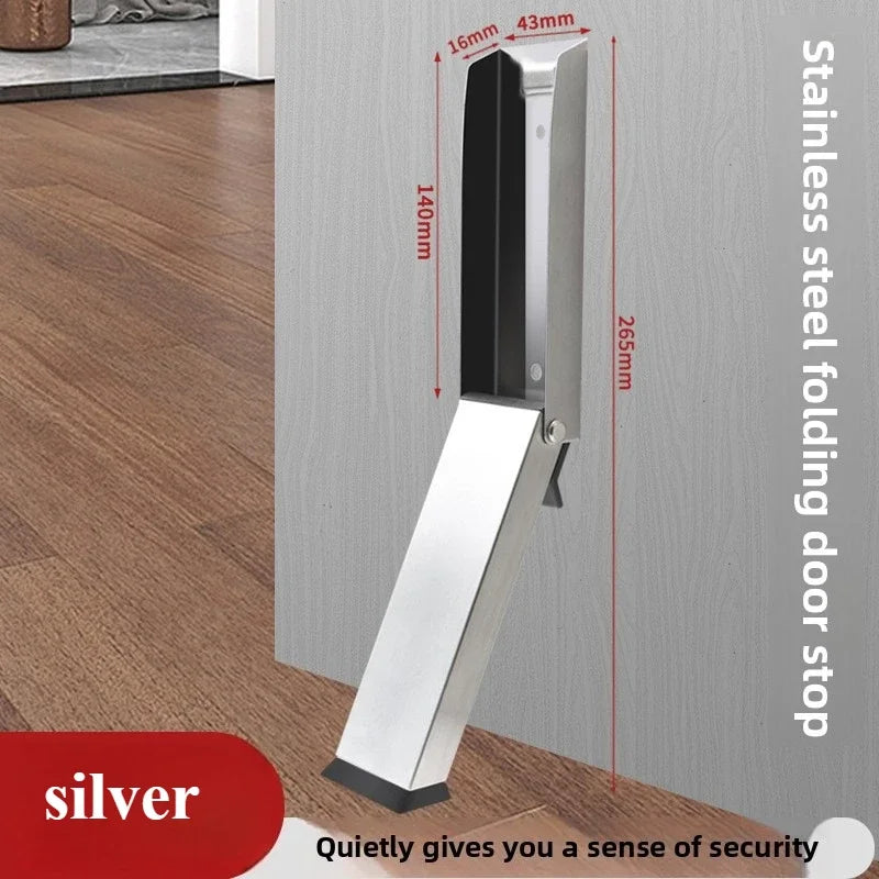 New Nail-free Square Folding Foot Pedal Door Positioner Brake Anti-collision Pedal Touch-type Random Stop Door Baffle Stopper