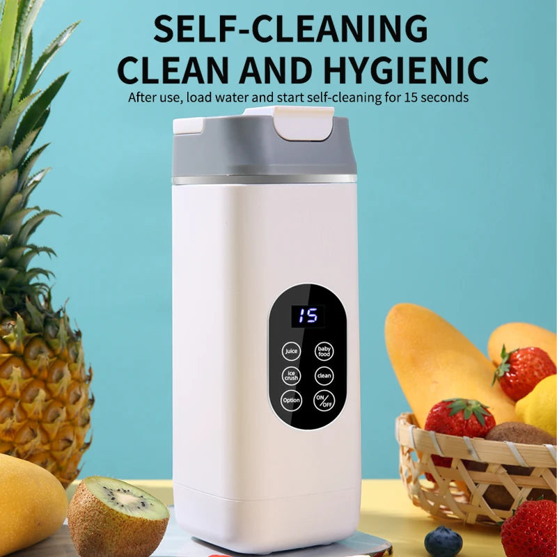 Portable USB Rechargeable Juicer Blender, Ice Crushing Fruit Juice Cup, Home & Outdoor Use, 12 Blades