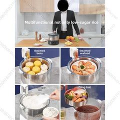 Intelligent lifting low sugar rice cooker rice soup separation fully automatic rice pot filter sugar steaming machine