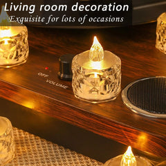 4/8/16Pcs Flameless LED Light Candles Crystal Candle Transparent Electronic Night Lamp for Wedding Valentine's Day Party Decor