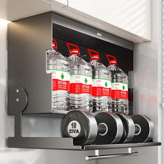 Kitchen Storage Racks Wall Mounted Spice Box Double Layer Foldable Prep Station Magnetic Hook Hanging Cabinet Organizer AA