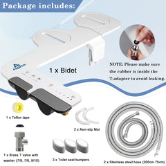 Hot and Cold Non-Electric Bidet Attachment for Toilet, Ultra-Slim Feminine Wash, Easy to Install