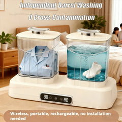 Portable Double Cup Bucketing Underwear Washing Machine Mini Sock Laundry Appliance No Installation Dorm Room Household Use