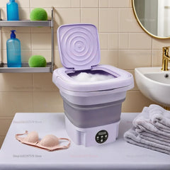 8L Folding Washing Machine Portable Mini Dehydratable Dormitory Student Socks Underwear Panties Home Appliance Free Shipping