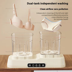 Portable Double Cup Bucketing Underwear Washing Machine Mini Sock Laundry Appliance No Installation Dorm Room Household Use