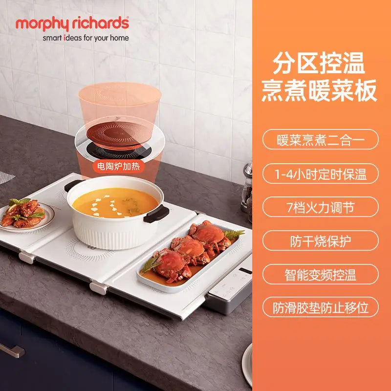 Folding vegetable warming board, meal insulation board, hot cutting board, household heating mat, multi-functional
