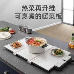 Folding vegetable warming board, meal insulation board, hot cutting board, household heating mat, multi-functional