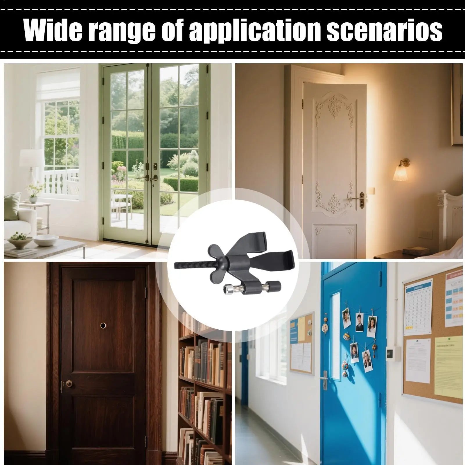 Safety Door Stopper Adjustable No Drill Jammer Door Jammer Stopper Security Lock For Apartment Dorm Hotel College Traveler Child