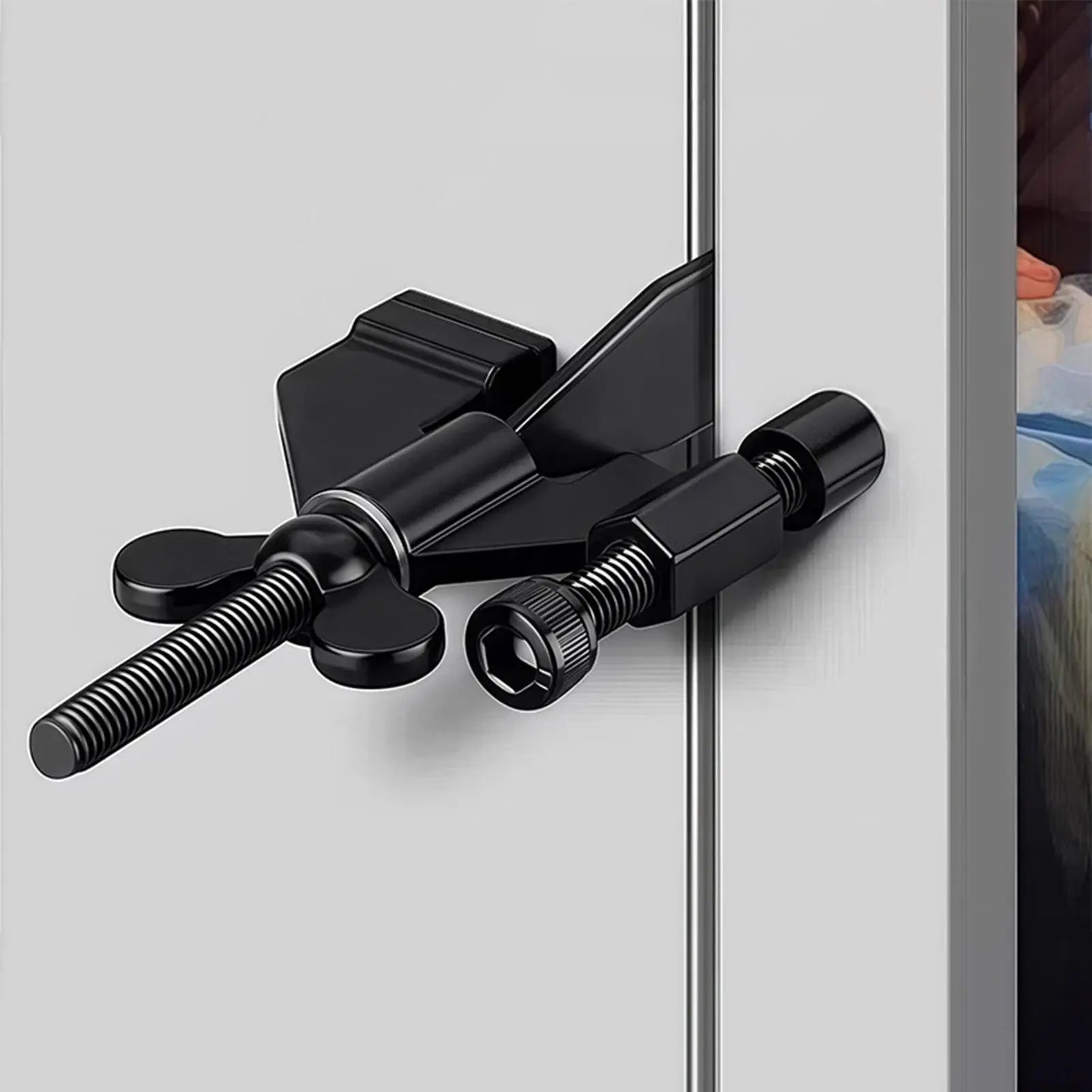 Safety Door Stopper Adjustable No Drill Jammer Door Jammer Stopper Security Lock For Apartment Dorm Hotel College Traveler Child