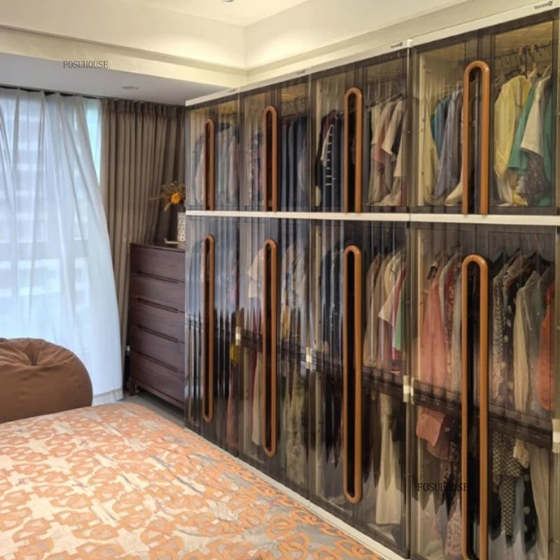 Light Luxury Hanging Wardrobes Bedroom Simple Assembly Clothes Storage Cabinet Large Capacity Rental Room Wardrobe Furniture