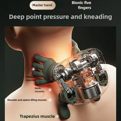 Massage Shawl Type c Charge with Heat Kneading Shoulder and Neck Massager Cervical Simulation Human Hand Portable Massage Neck