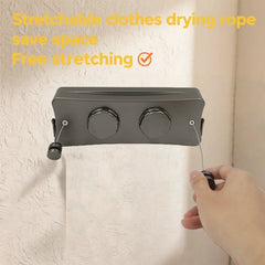 5.1M Retractable Stainless Steel Clothesline Indoor Outdoor Clothes Drying Rack Space Saving Laundry Drying Hanger Double Layer
