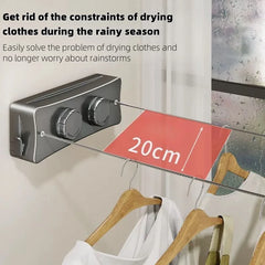 5.1 Meters Invisible Clothes Clotheslines Without Hole-Punching Retractable Indoor/Outdoor Clothes Hanger Double Layer Hanging