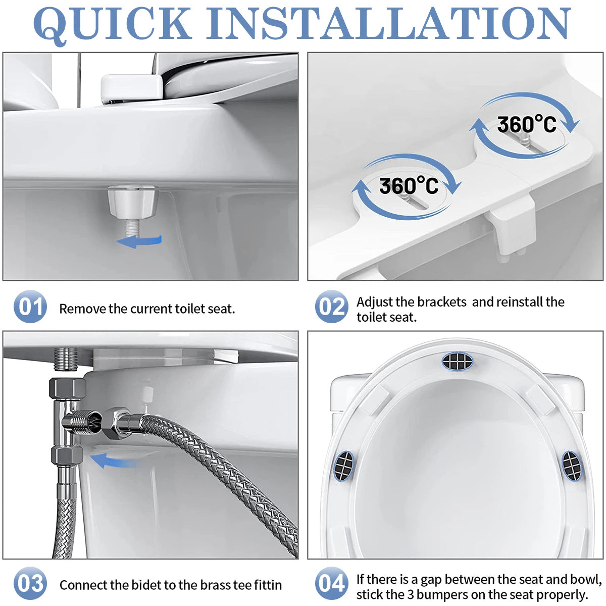 Hot and Cold Non-Electric Bidet Attachment for Toilet, Ultra-Slim Feminine Wash, Easy to Install