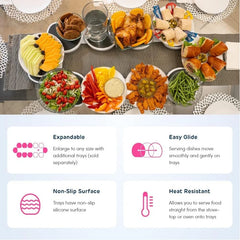 Dining Table Rotating Storage Rack Anti-slip Food Turntable Easy Assembly Restaurant Plate Swivel Stand for Rectangular Table