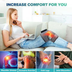3 in 1 Knee Massager Heated Hot Compress Vibration Shoulder Elbow Pad Massage Brace for Joint Arthritis Pain Relief Support Belt