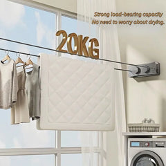 5.1 Meters Invisible Clothes Clotheslines Without Hole-Punching Retractable Indoor/Outdoor Clothes Hanger Double Layer Hanging