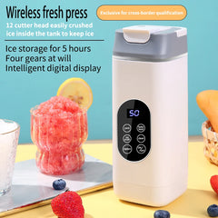 Portable USB Rechargeable Juicer Blender, Ice Crushing Fruit Juice Cup, Home & Outdoor Use, 12 Blades