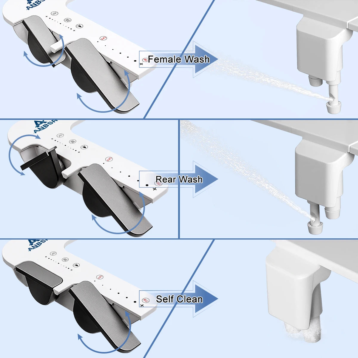 Hot and Cold Non-Electric Bidet Attachment for Toilet, Ultra-Slim Feminine Wash, Easy to Install
