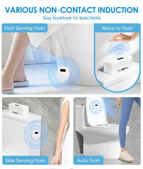 Automatic Toilet Flusher, 2023 Upgraded Smart Touchless Toilet Flush Kit Toilet Flusher Replacement Kit with Infrared Sensor