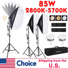 85W Dual Color Temperature Bulb Professional Studio Lighting Soft Box Dual Lamp Set Photography Bulb Photography Studio Equipmen