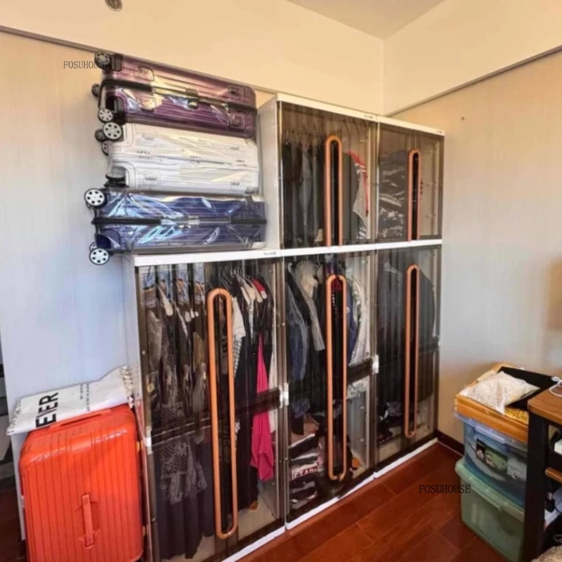 Light Luxury Hanging Wardrobes Bedroom Simple Assembly Clothes Storage Cabinet Large Capacity Rental Room Wardrobe Furniture