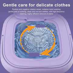 8L Portable Small Foldable Washing Machine with Spin Dryer For Socks Underwear Panties Washer Household Mini Washing Machine
