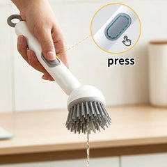 Long Handled Cleaning Brushes with Soap Dispenser for Kitchen Dishes Pots Pans Multi Functional Household Cleaning Brush