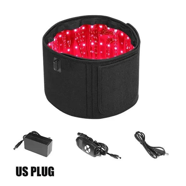 Red ＆Infrared LED Light Therapy Belt 850nm 660nm Back Pain Relief Wrap Burn Fat Wrap Slimming Machine Waist Heat Pad Full Body - BeautySecretPlus
