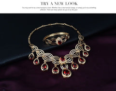 Set Jewelry Fashion Gems Necklace